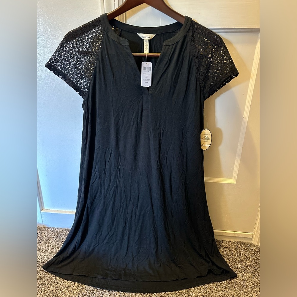SOMA Cool Nights Black Sleepshirt Size Medium